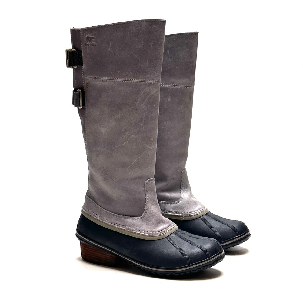 Sorel Slimpack II Tall Leather Rubber Riding Boots nl2557-052 Sz 11